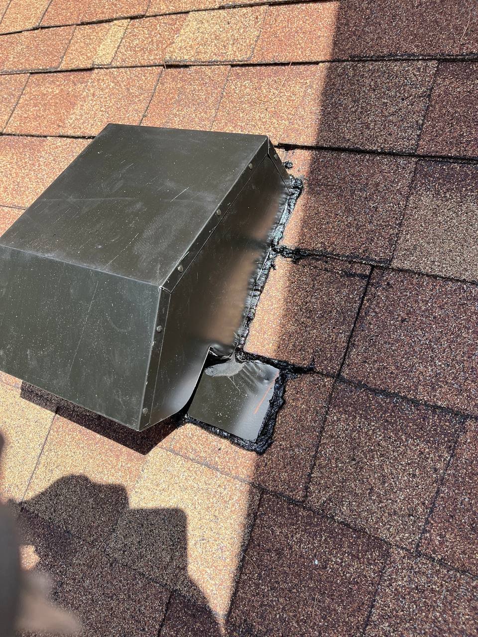 Roof exhaust vent cap installed by Sun Shore Construction, Newton, MA