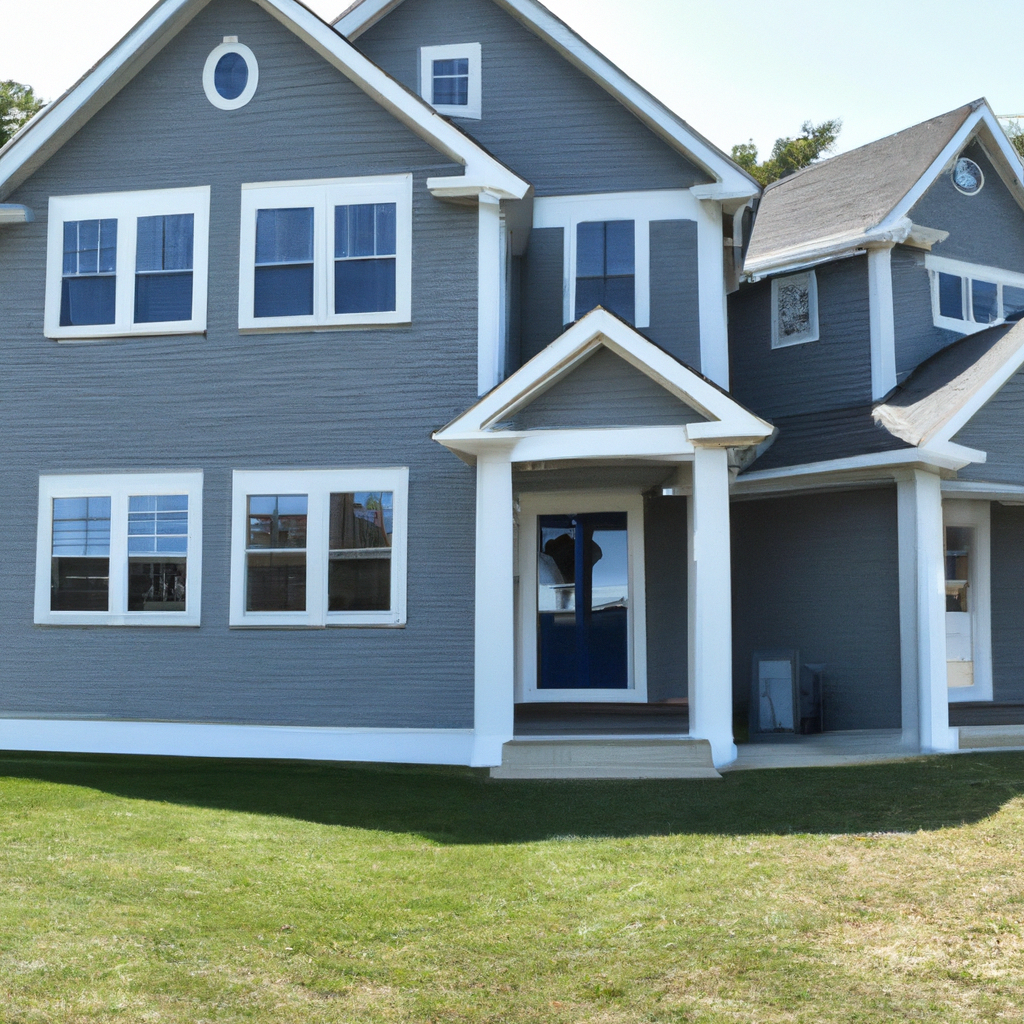 Alternative text: A modern building with sleek architectural features overlooking the ocean in Massachusetts. 