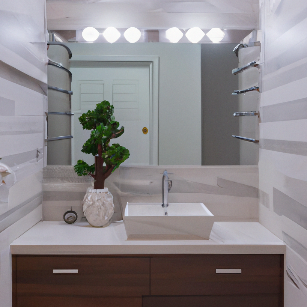 A modern bathroom design in Quincy, MA featuring sleek fixtures and a contemporary aesthetic.