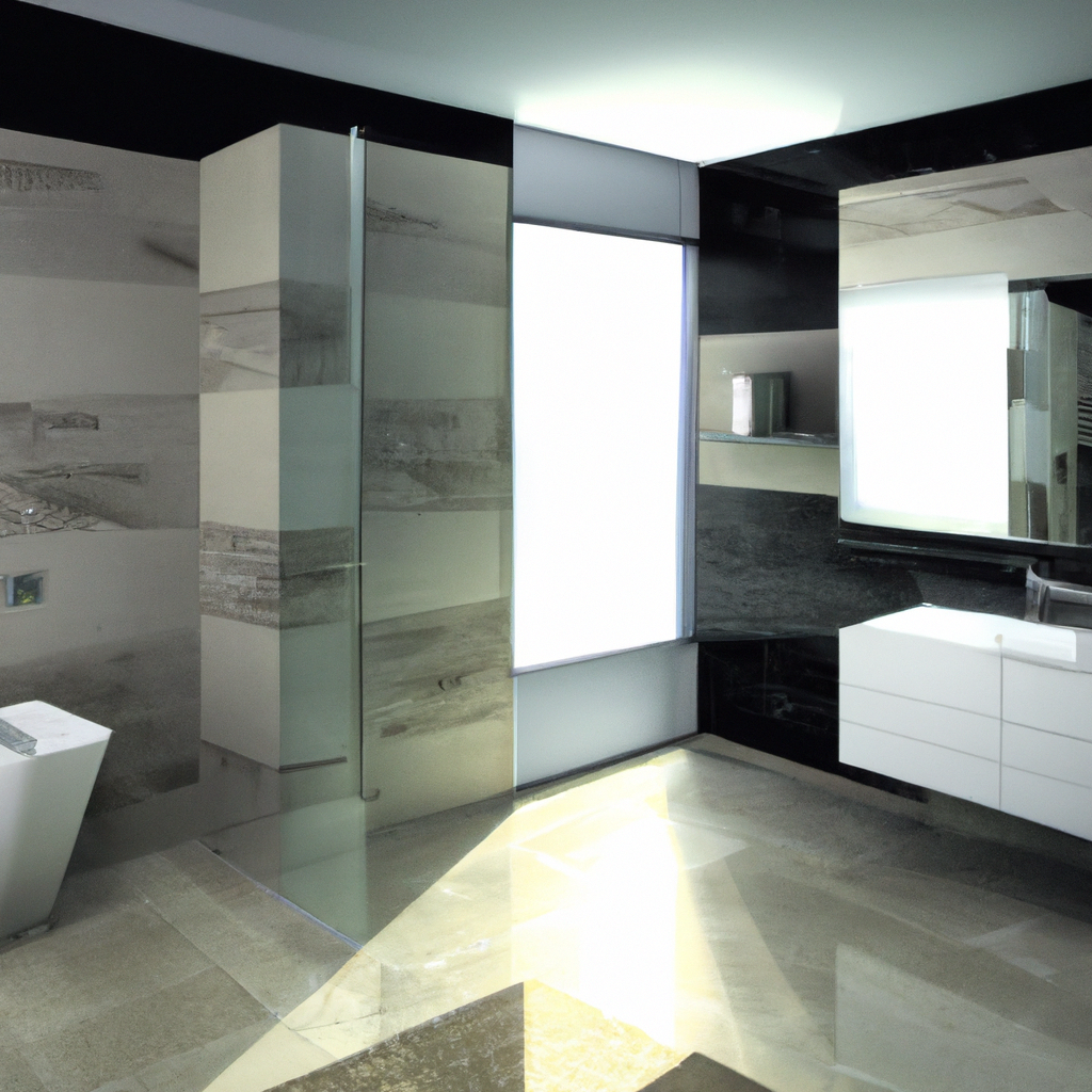 Alt Text: A photo of a sleek and modern bathroom with contemporary design elements