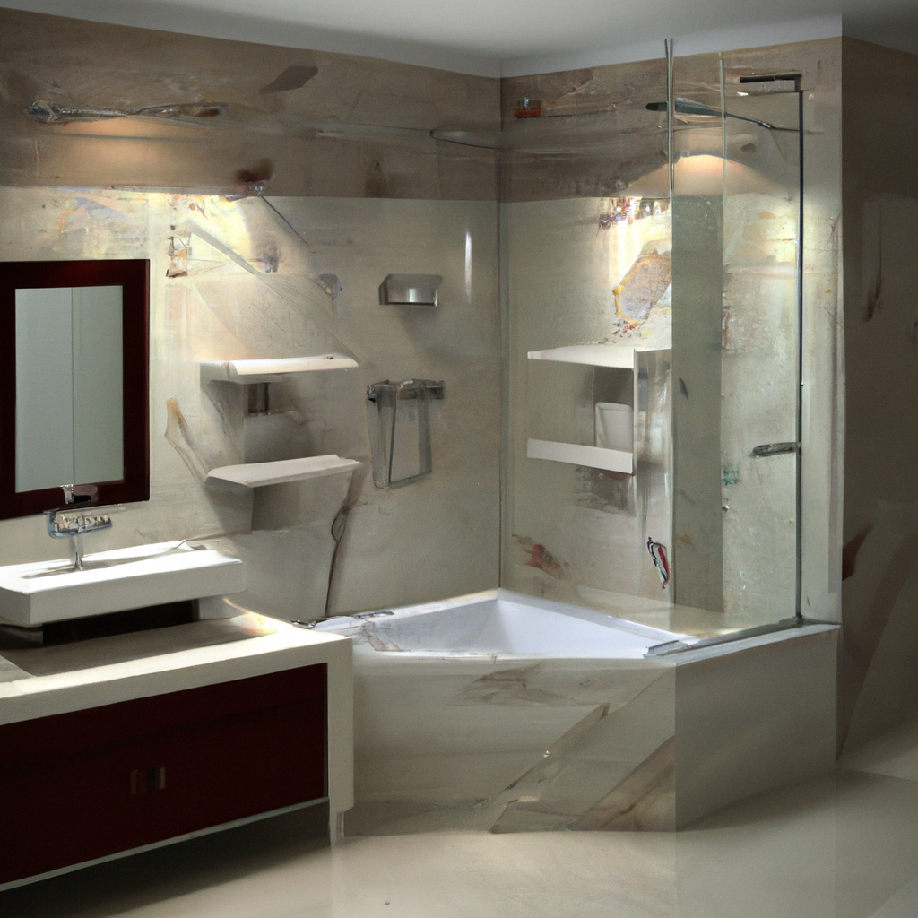 Alt Text: A sleek and modern bathroom renovation in Boston with a contemporary design.