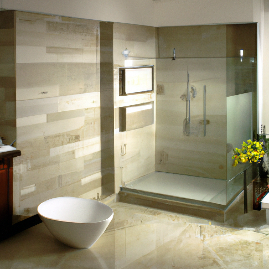 Alt Text: A modern, contemporary bathroom remodel in Boston featuring new fixtures and design elements.