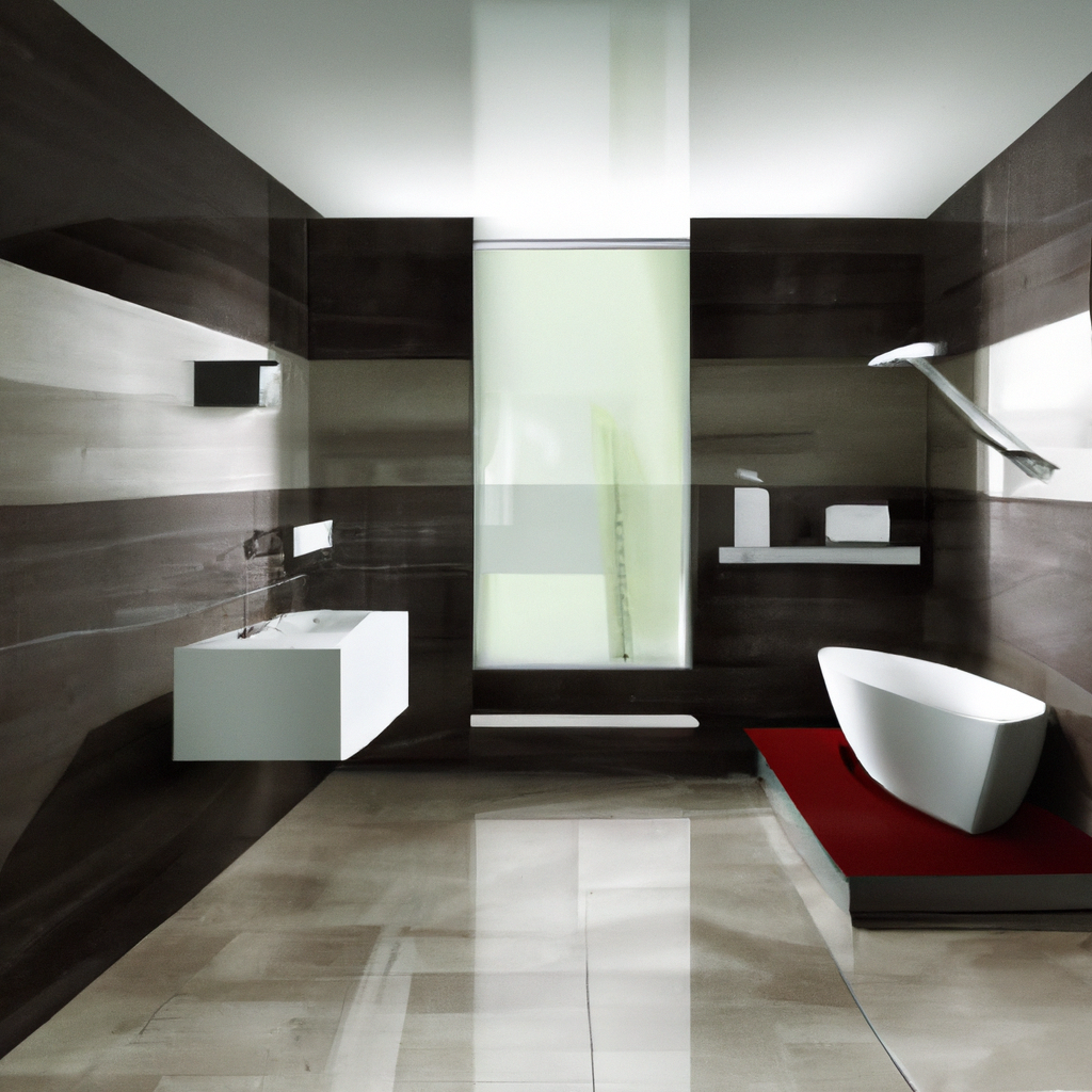 Alt Text: A modern, contemporary bathtub in a bathroom designed by local remodelers in the Greater Boston Area.