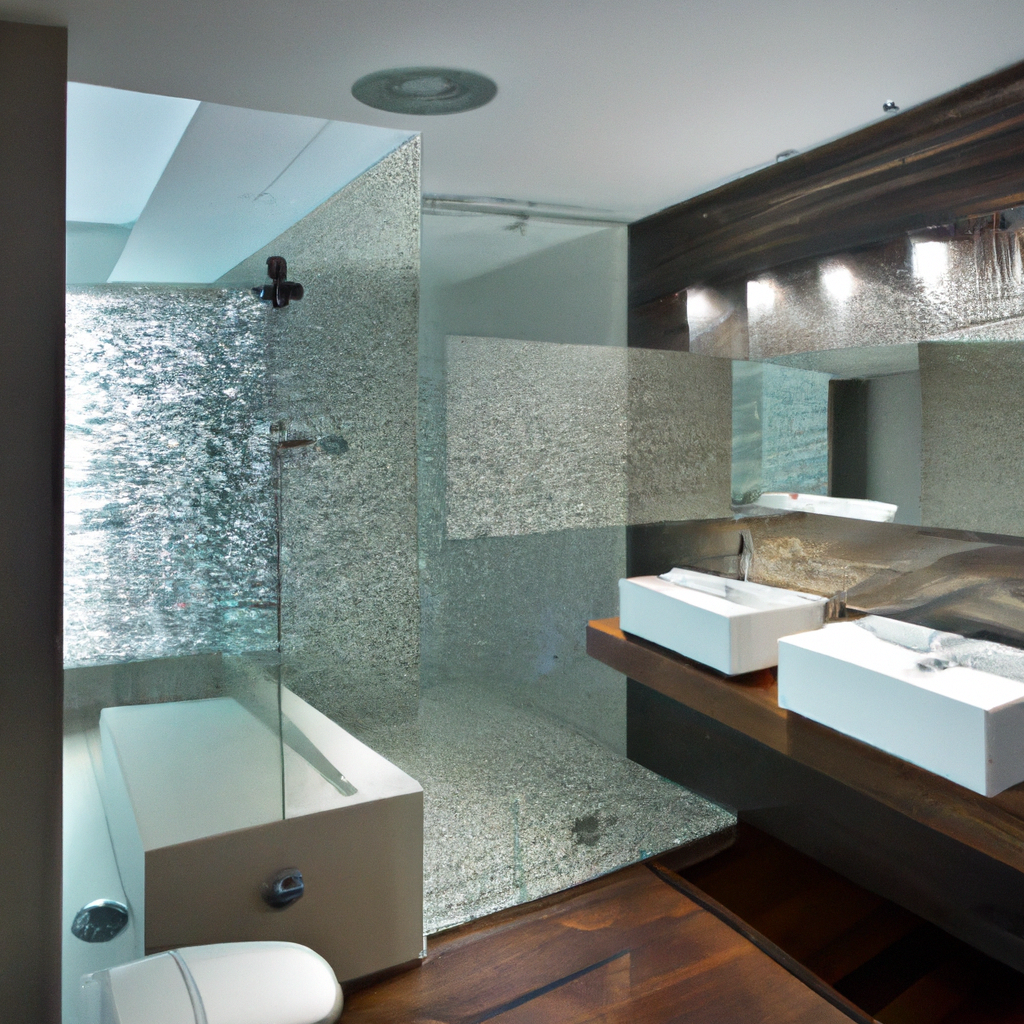 Alt text: A luxurious bathroom with modern and contemporary design elements