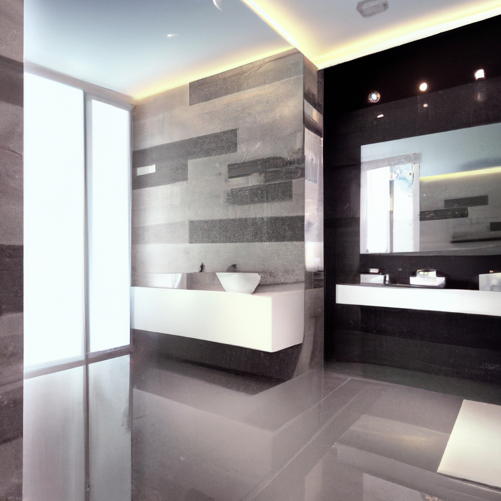 Alt Text: A luxurious and modern bathroom renovation with contemporary design elements.