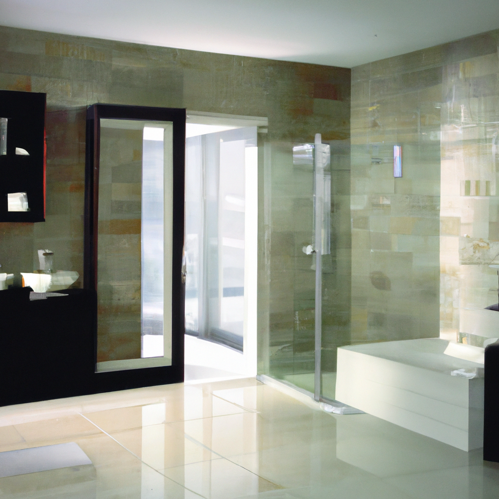 A modern shower enclosure showcasing proper tile installation.