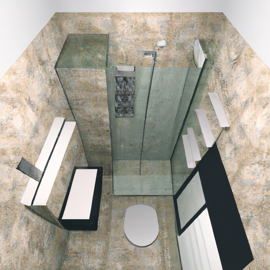 A small bathroom with modern fixtures and a sleek design.