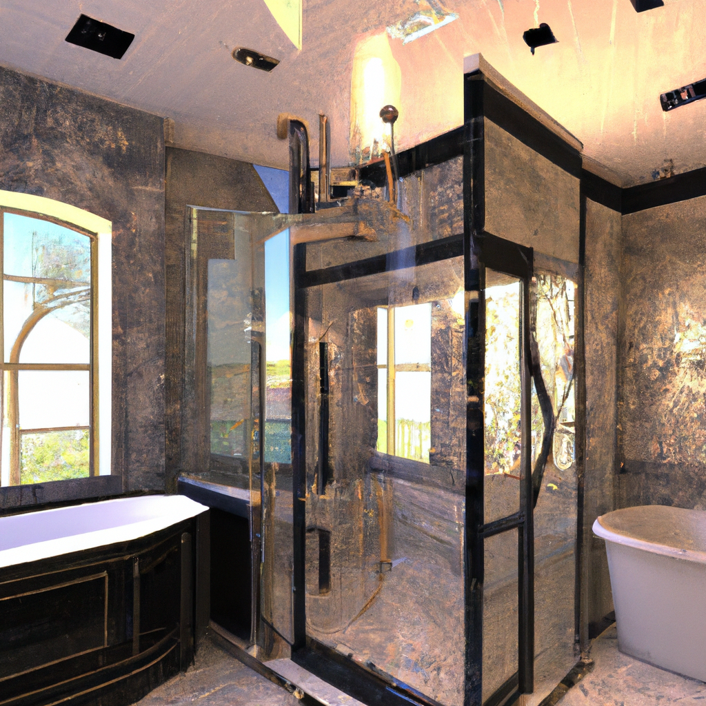 A luxurious custom-designed bathroom with a modern aesthetic.