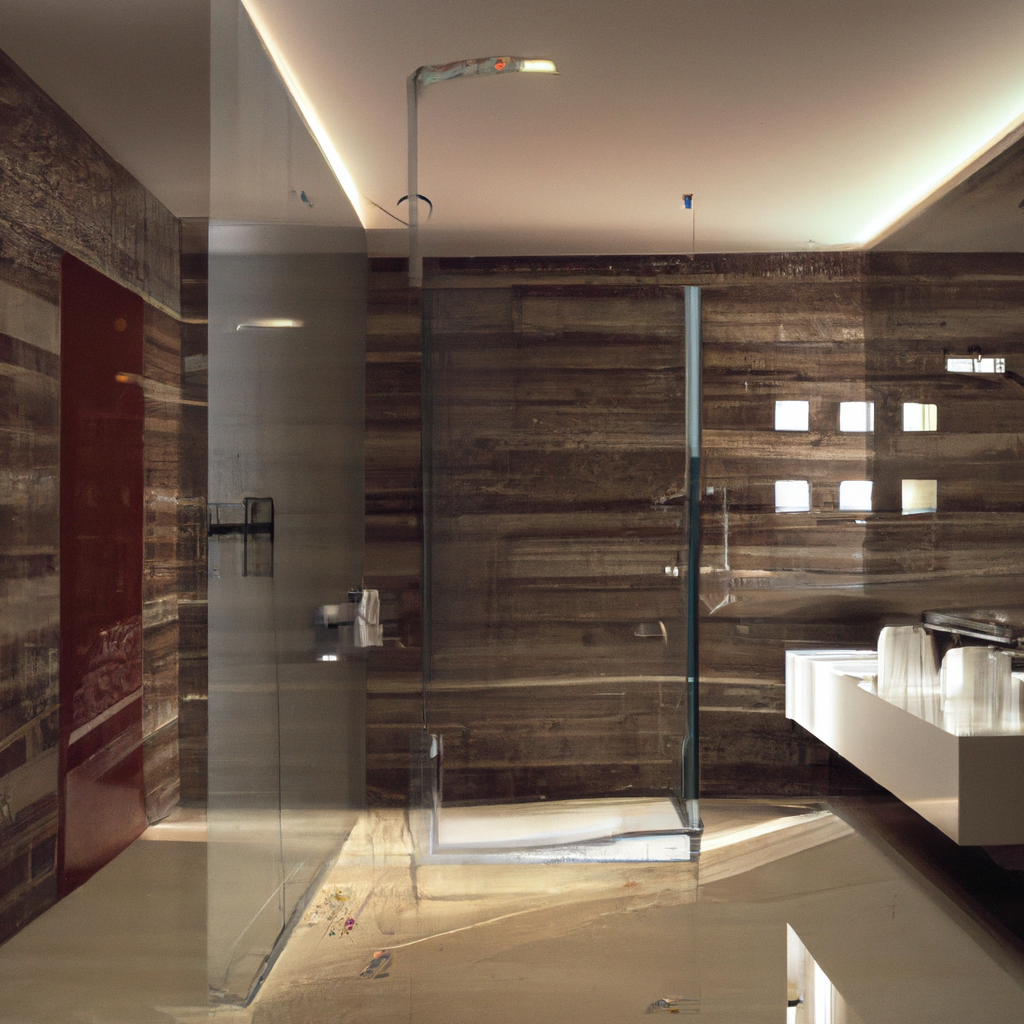 A sleek and modern bathroom with contemporary features in Bedford