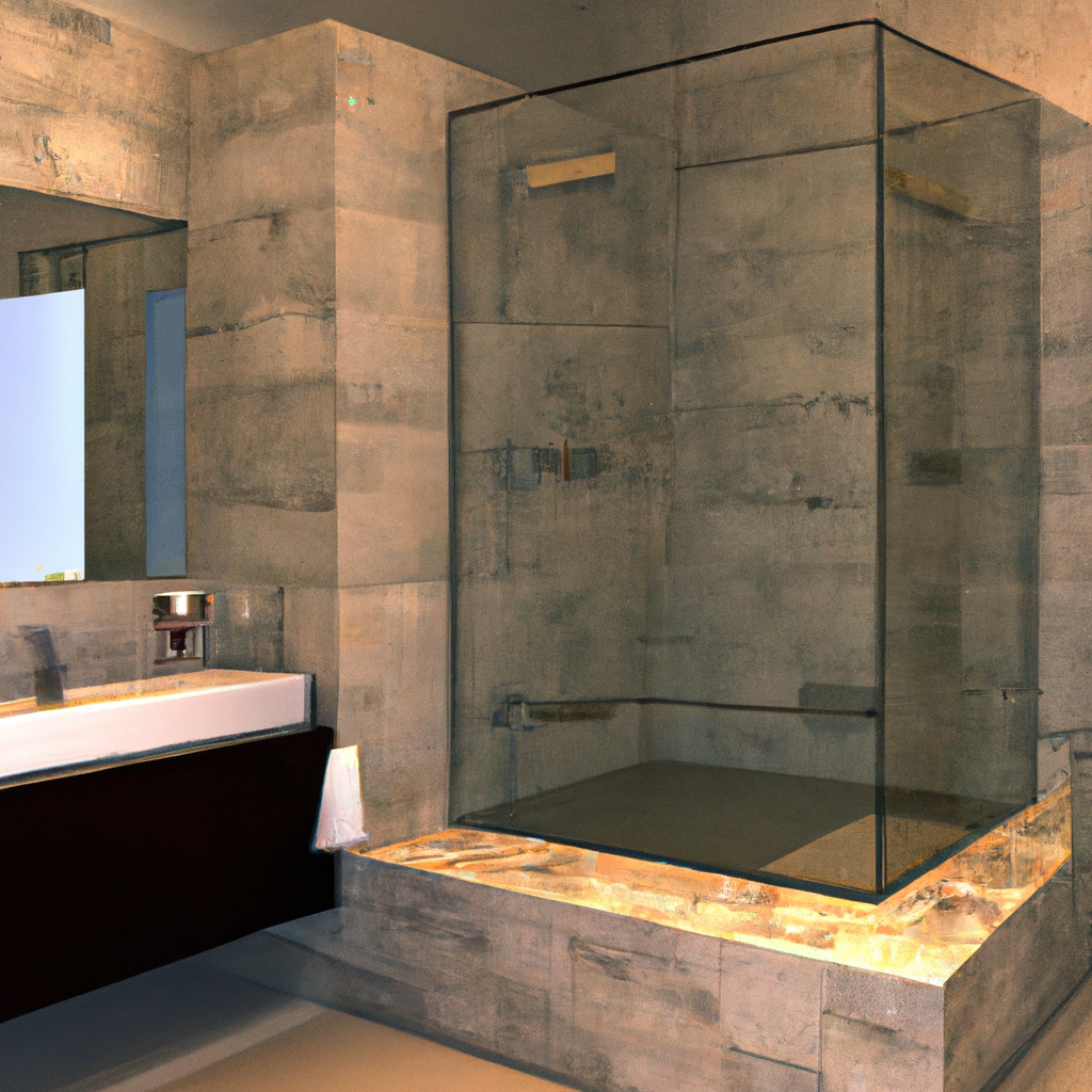 A sleek and modern bathroom with contemporary design elements.