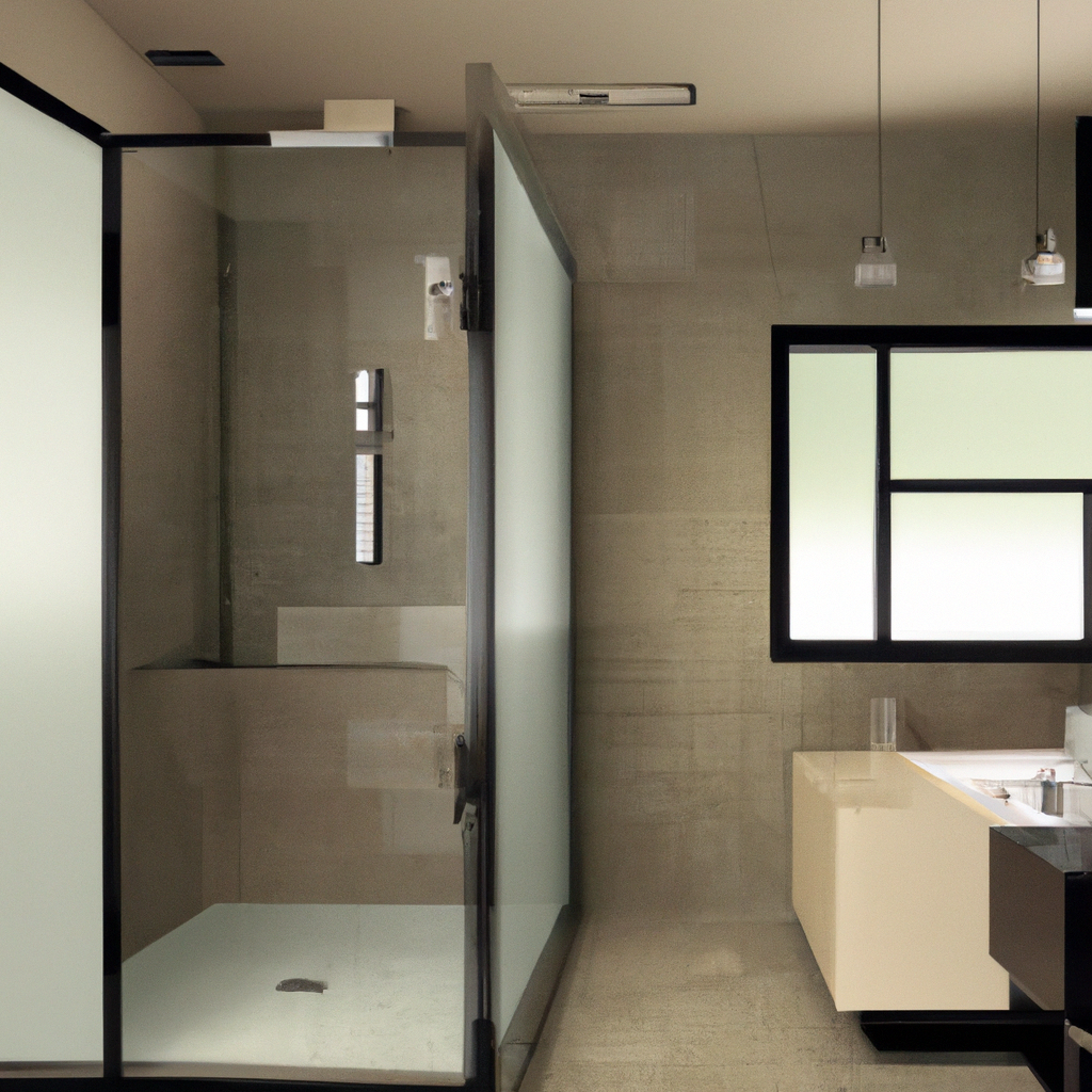 A modern, contemporary bathroom with new fixtures and design after undergoing a Bedford Bathroom Remodeling.