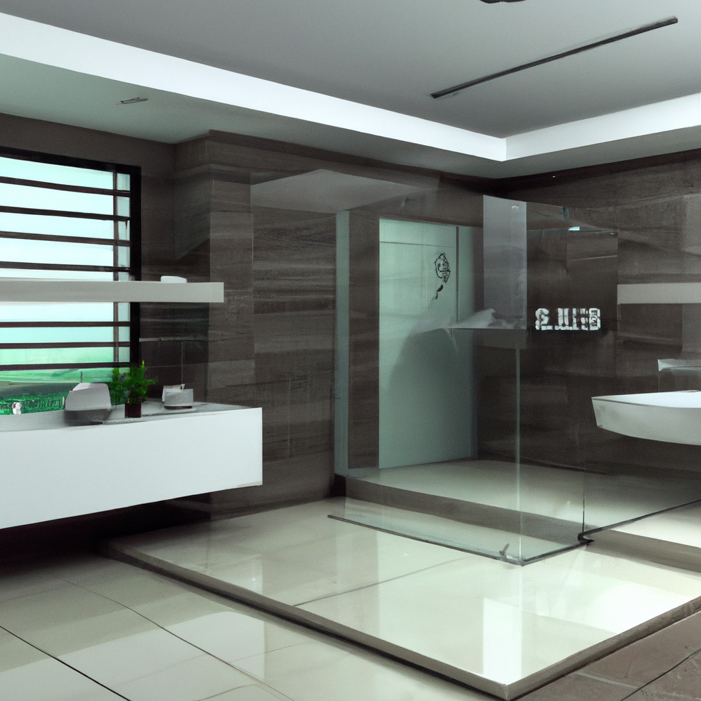 Alt text: A modern and contemporary Bedford bathroom renovation showcasing a new design.