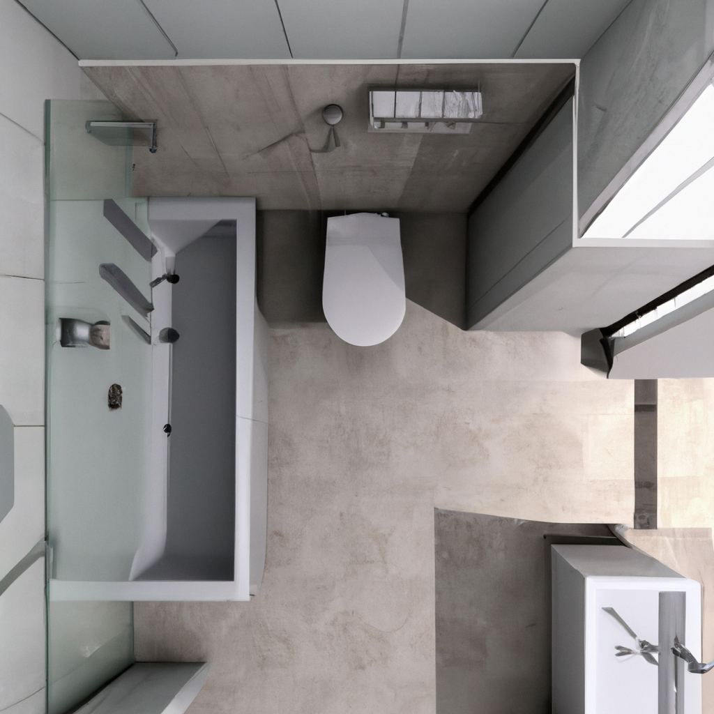 Alt text: A modern and sleek bathroom with luxurious fixtures and a beautiful color scheme.