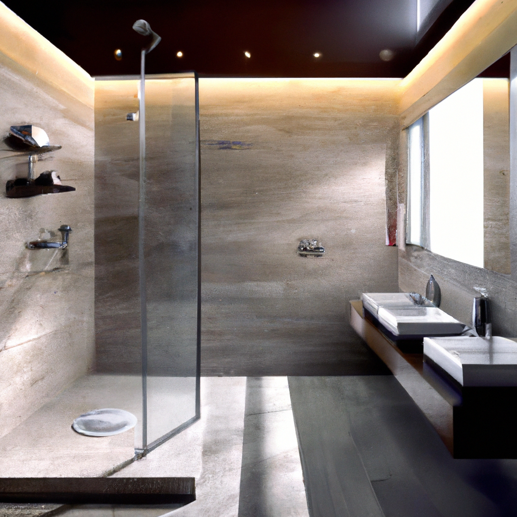 A modern and contemporary bathroom renovation with sleek fixtures and clean lines.