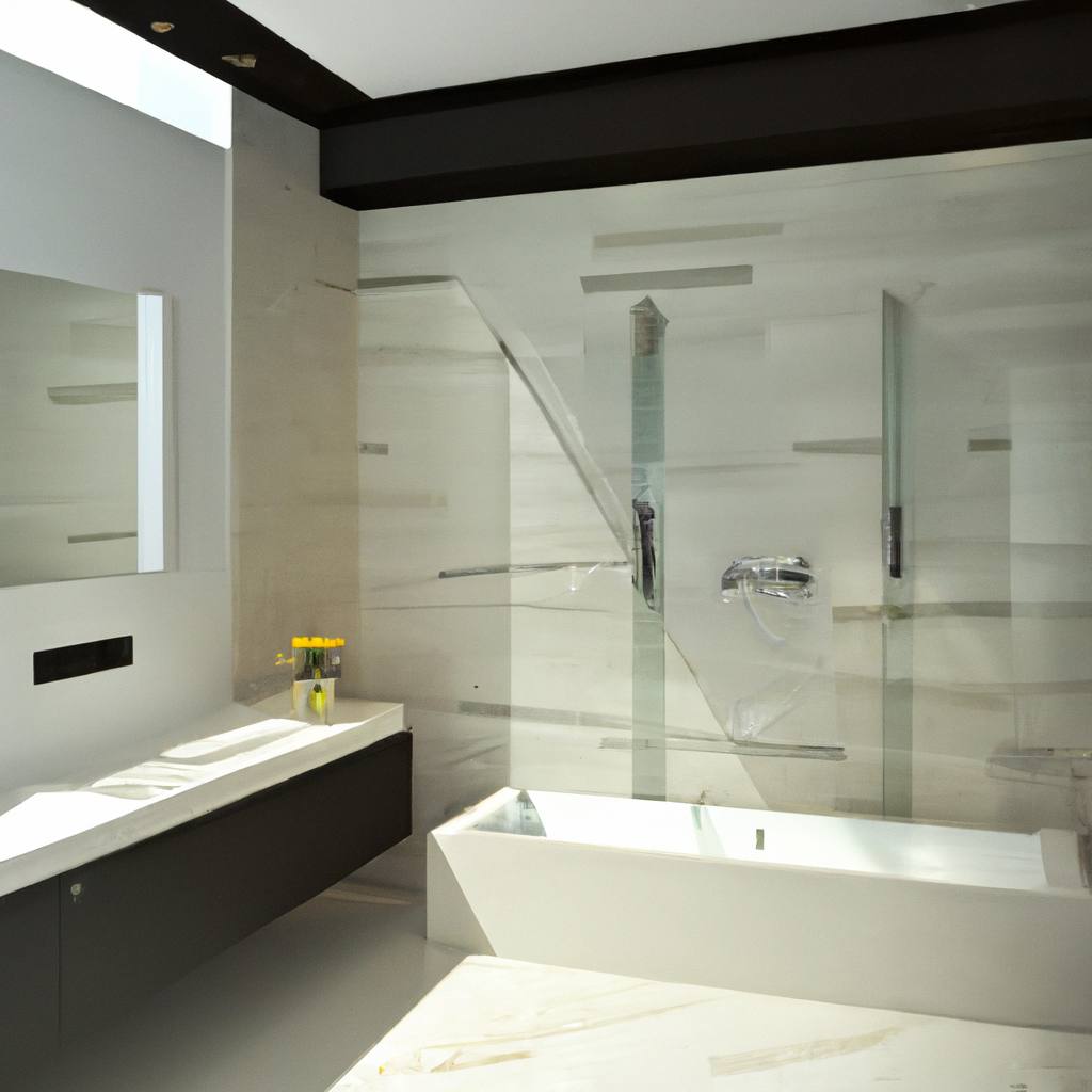 A modern and contemporary Boston bathroom cabinet installation.