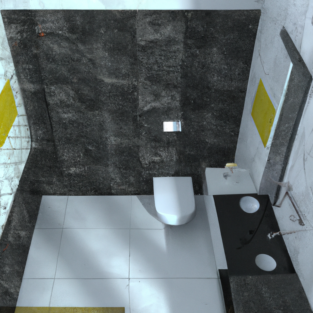 A modern bathroom with updated fixtures and design elements.