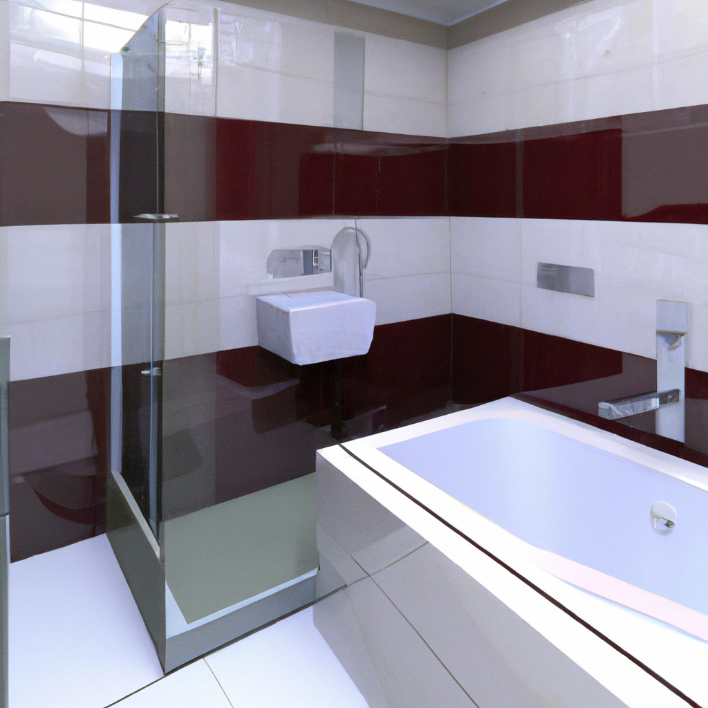 A modern bathroom with sleek design elements after a Boston bathroom remodel.