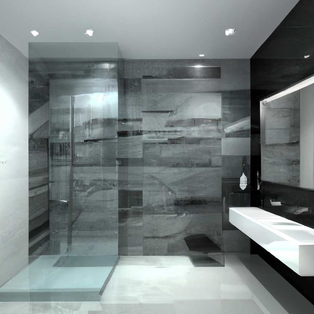 Alt text: A modern and contemporary bathroom with new fixtures after renovations