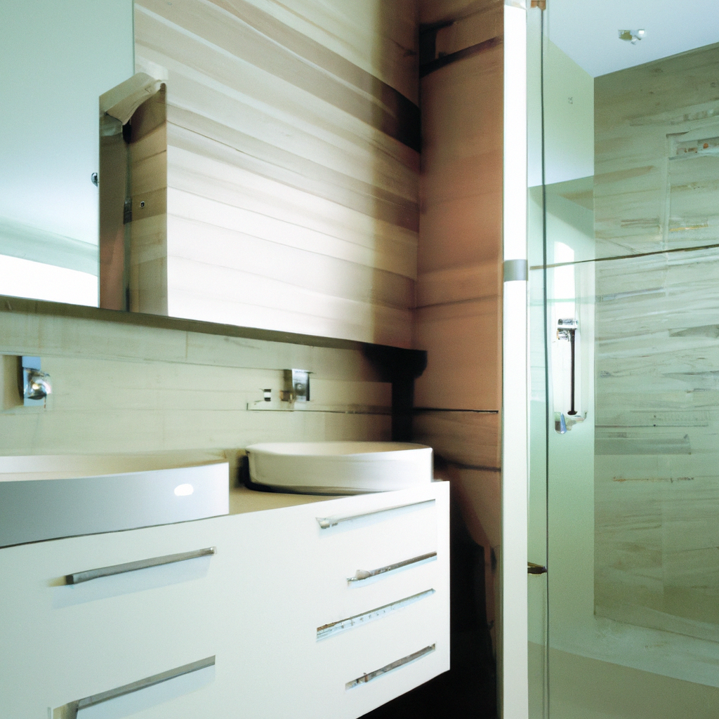 A modern and contemporary bathroom with newly installed Boston Bathroom Tile