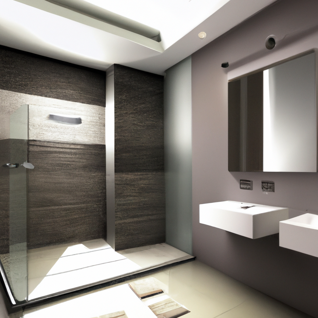 A modern and contemporary bathroom with sleek design elements and new fixtures.