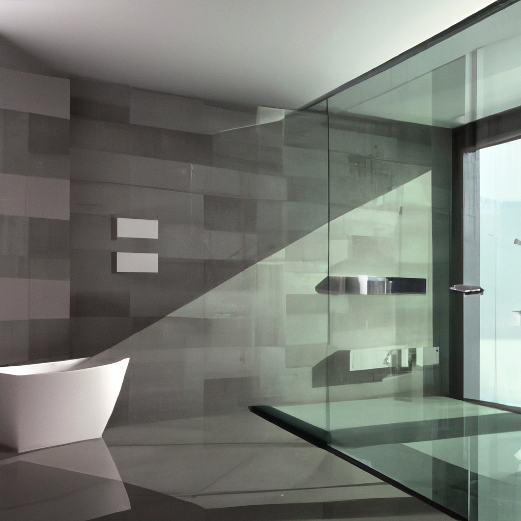 Alt text: A newly renovated modern bathroom with contemporary design elements