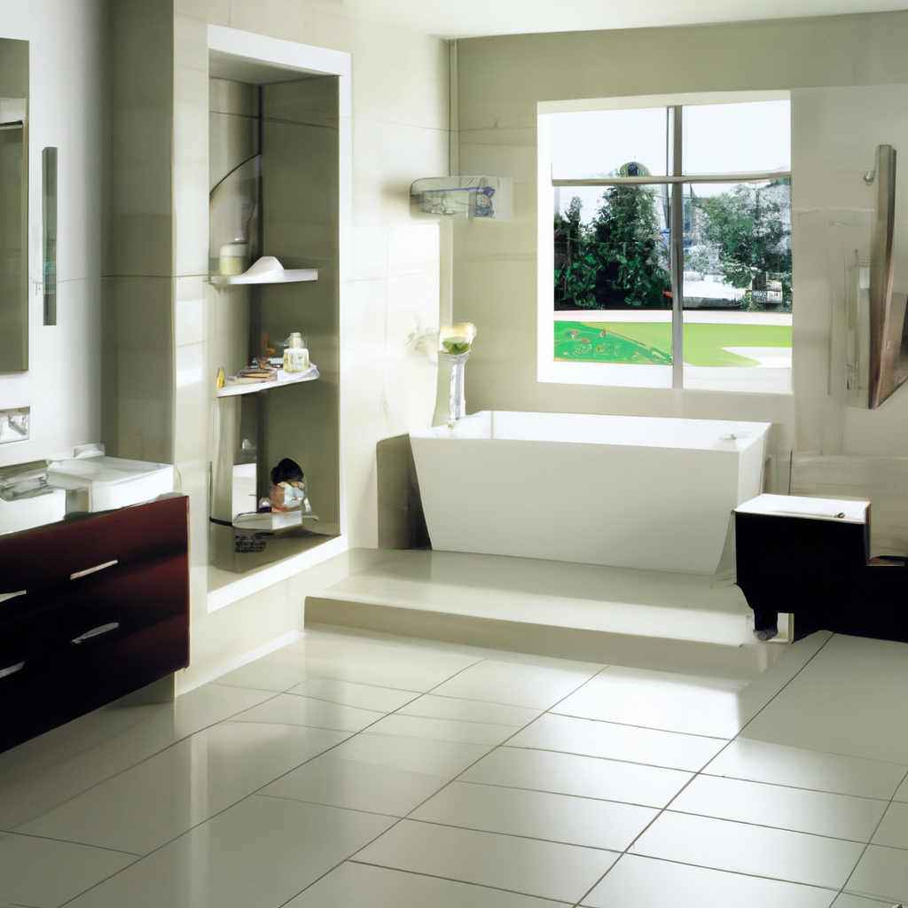 A modern, contemporary bathroom with a new design after Canton Bathroom Remodeling.