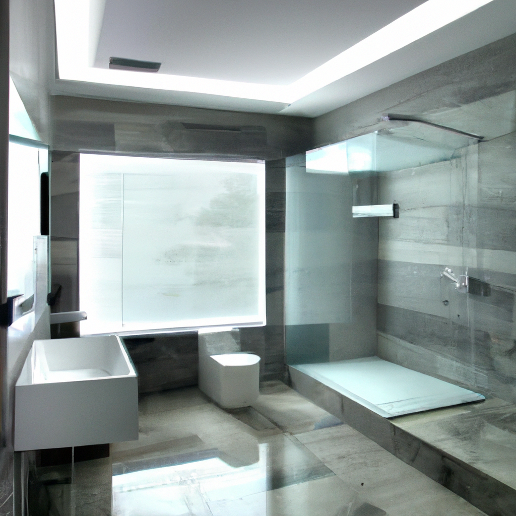 A modern, contemporary bathroom designed by New England Bathroom Designers.