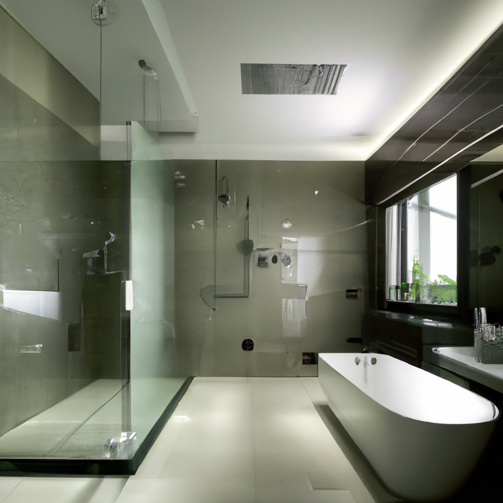 A modern and contemporary bathroom renovated with upscale design elements.