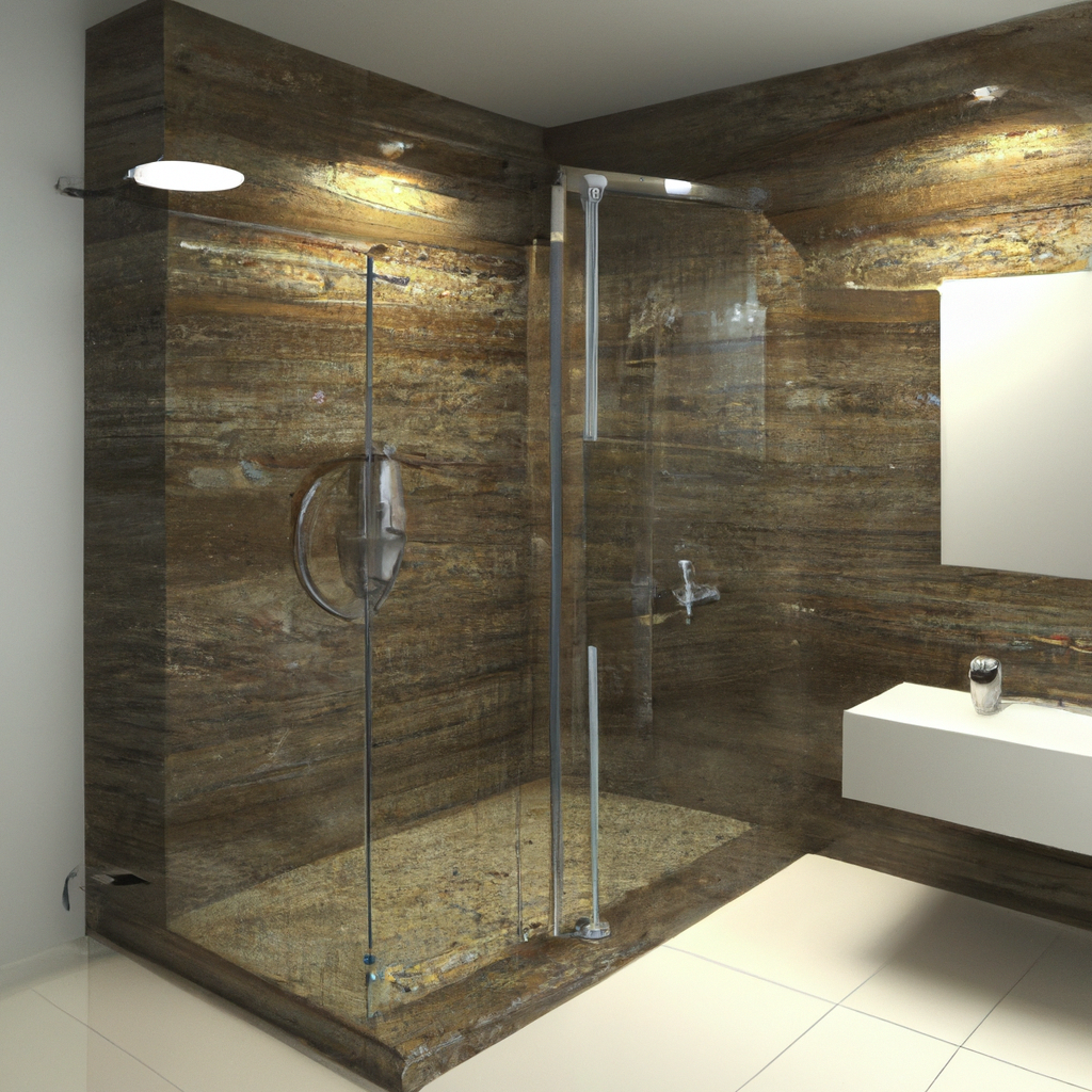 A modern bathroom with stylish Boston tiles and contemporary design.