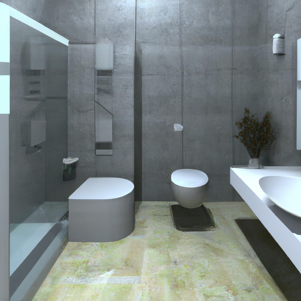 A newly renovated bathroom featuring modern fixtures and a sleek design.