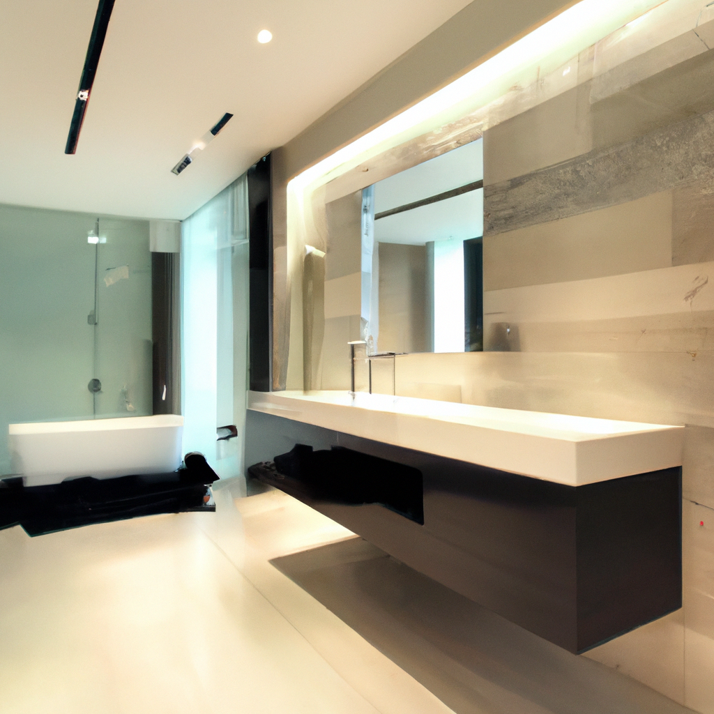 A sleek and modern bathroom with financing options available in Boston.