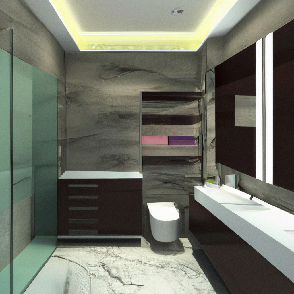 A sleek and modern bathroom renovation with contemporary design elements.