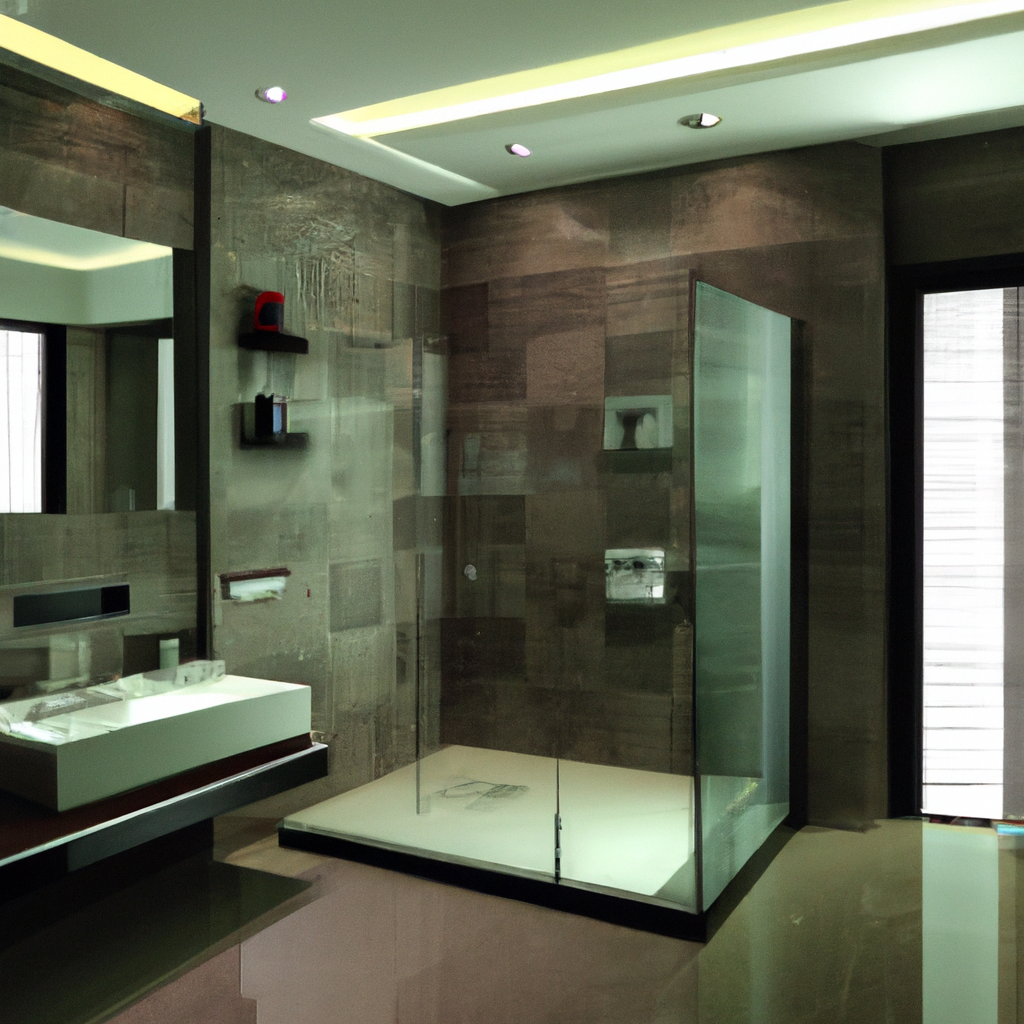 A modern and contemporary bathroom design with sleek plumbing renovations