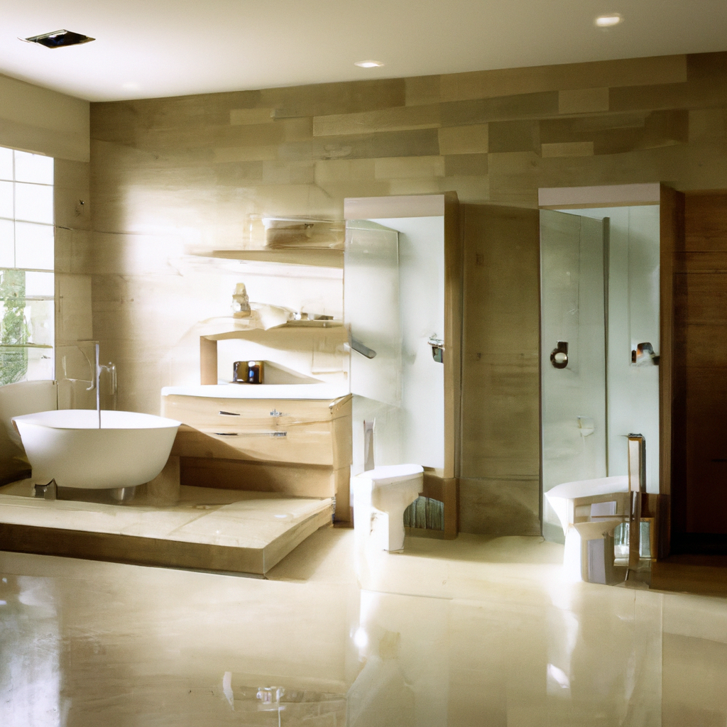 A modern home bathroom showcasing the importance of proper plumbing.