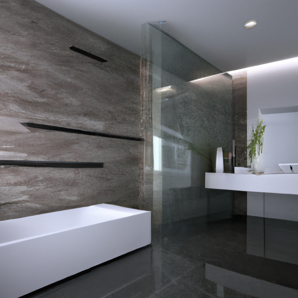 A modern and contemporary Milton bathroom remodel with new features and design elements.