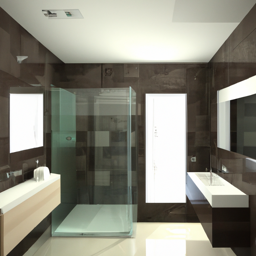 A modern bathroom with contemporary design elements on a budget