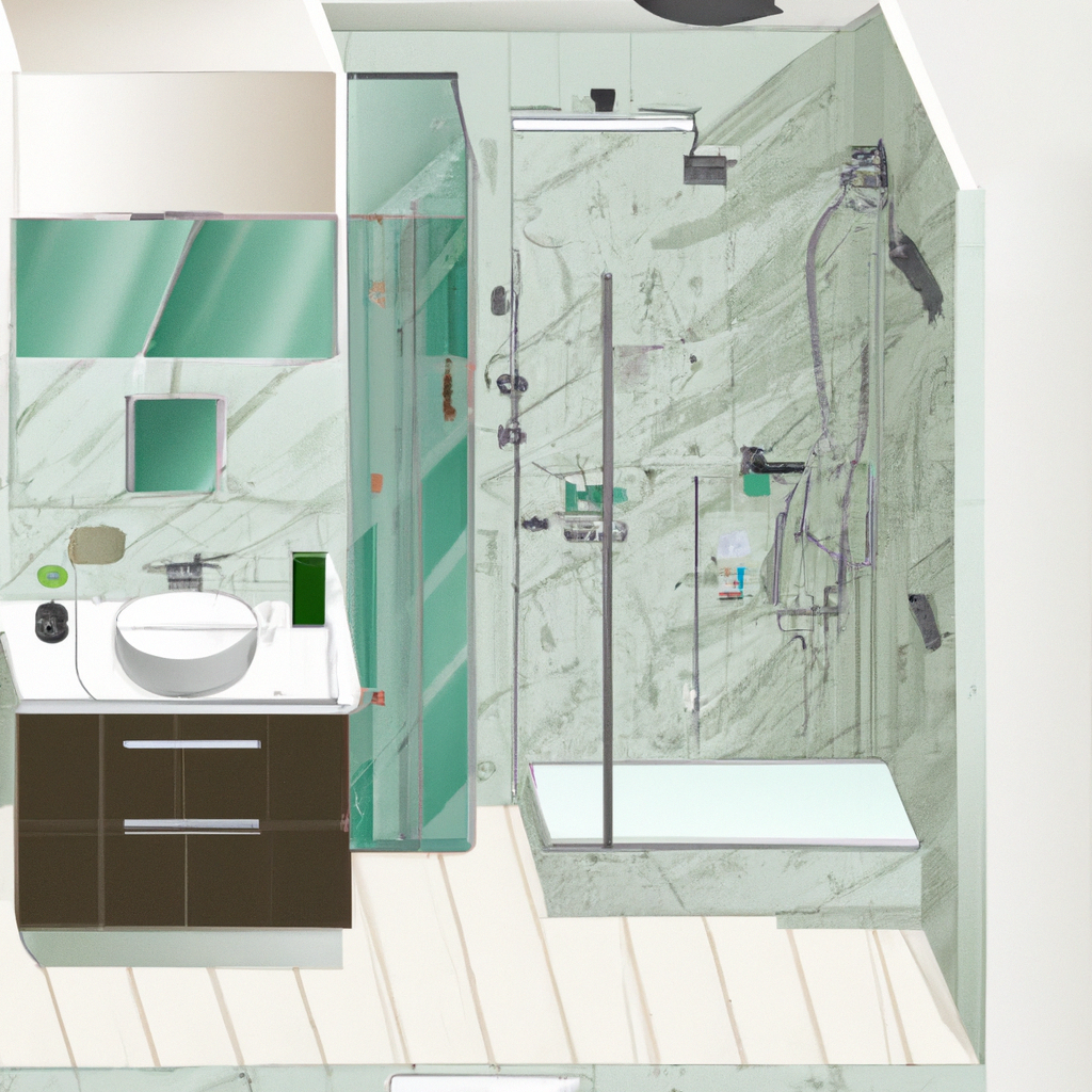 Alt Text: A digital graphic showing a realistic bathroom makeover timeline in Boston.