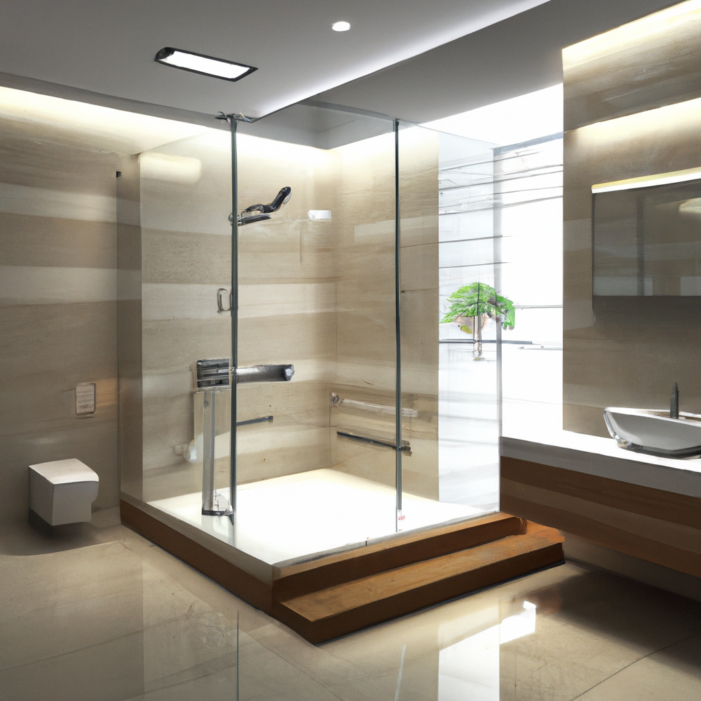 A modern and contemporary small bathroom remodel with new fixtures and design ideas.