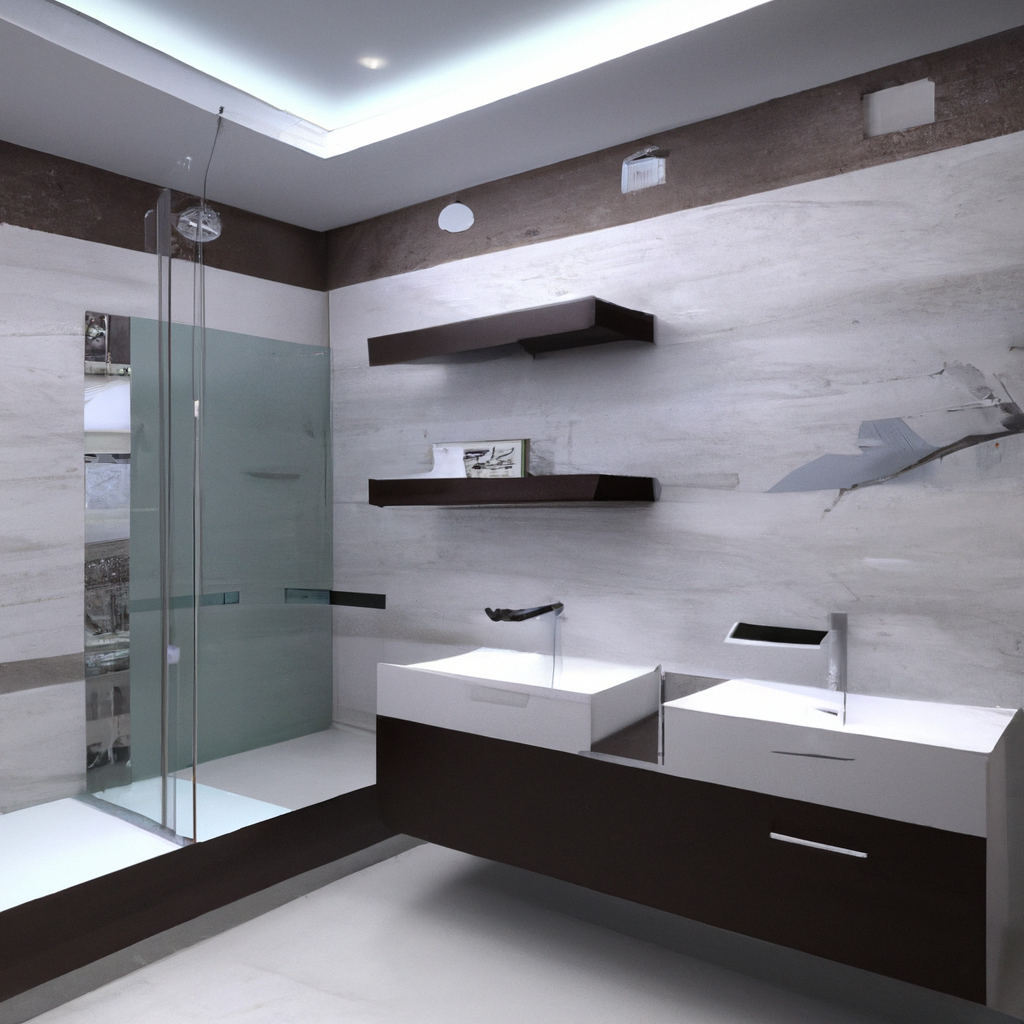 A modern and contemporary bathroom shower remodel with a stunning design.