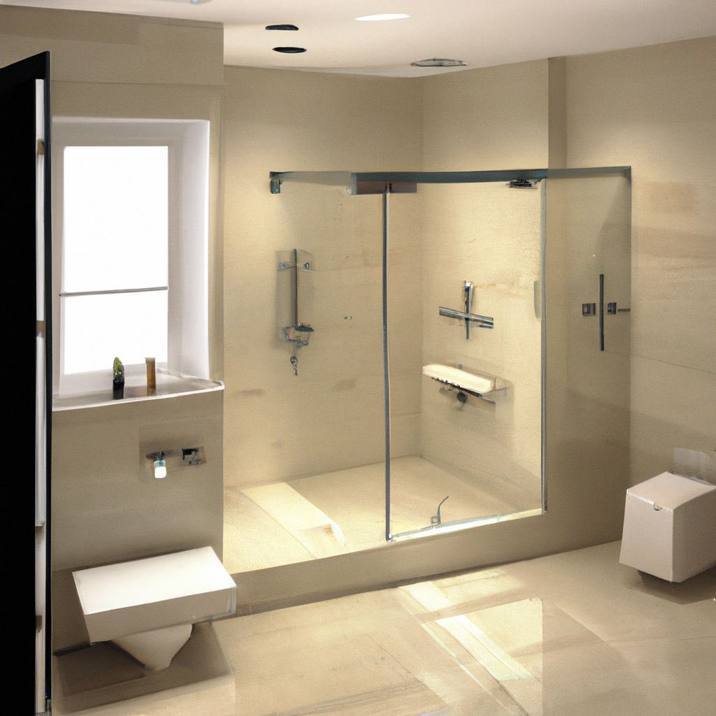 A stylish and modern bathroom with contemporary design elements.