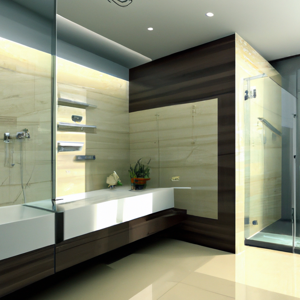 A sleek and modern bathroom renovation with contemporary design features.