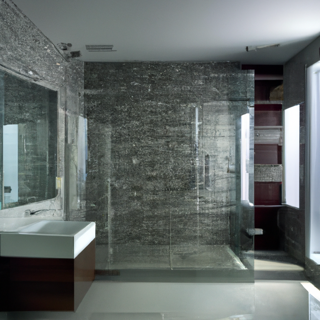 Alt text: A modern bathroom with contemporary design elements