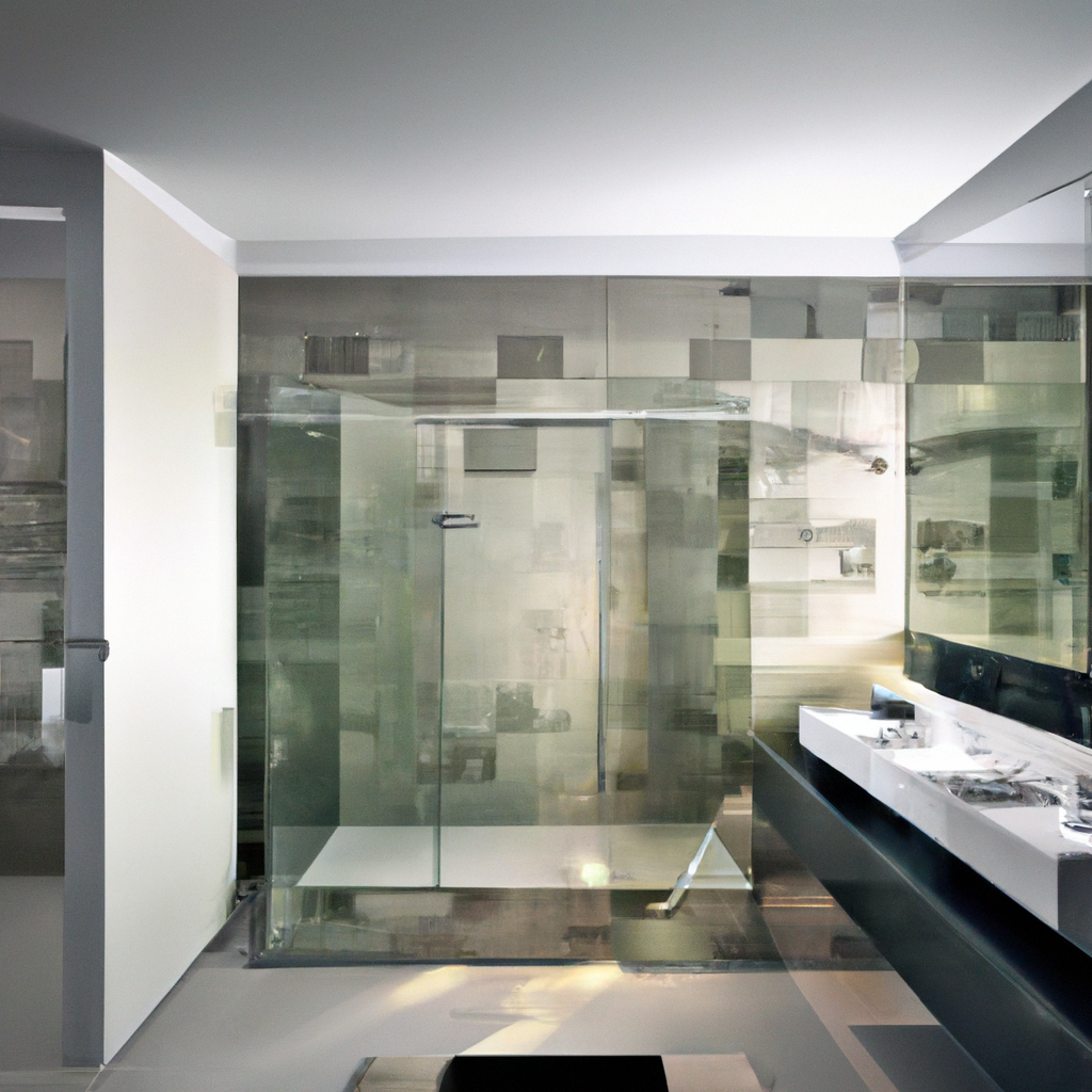 Alt Text: A modern and contemporary bathroom remodel in Canton.