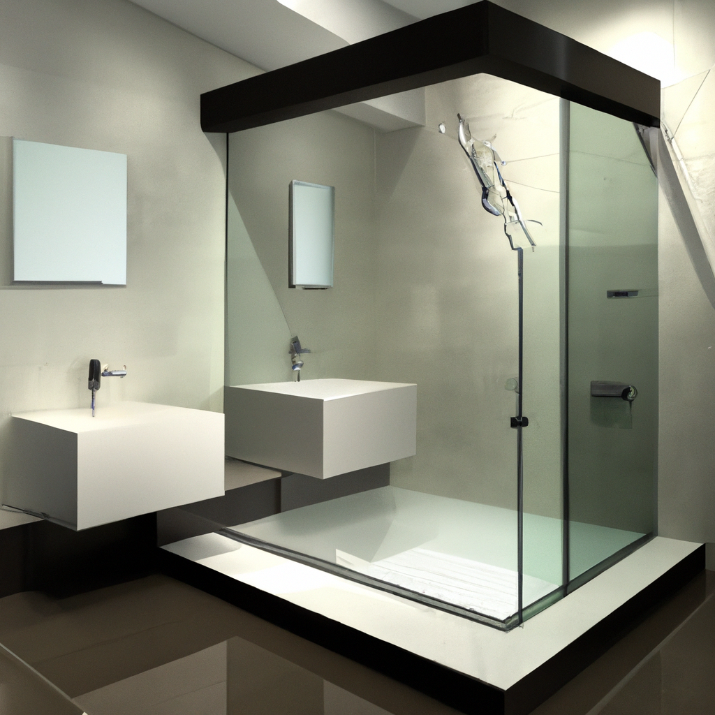 A sleek and modern bathroom with contemporary design, renovated by top contractors in Burlington.