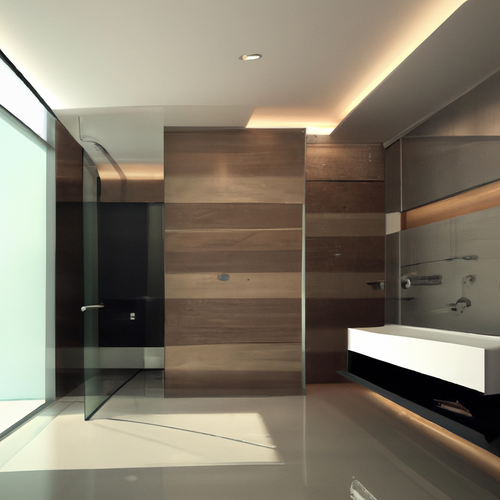 A modern and contemporary bathroom renovation in Bedford with new features.