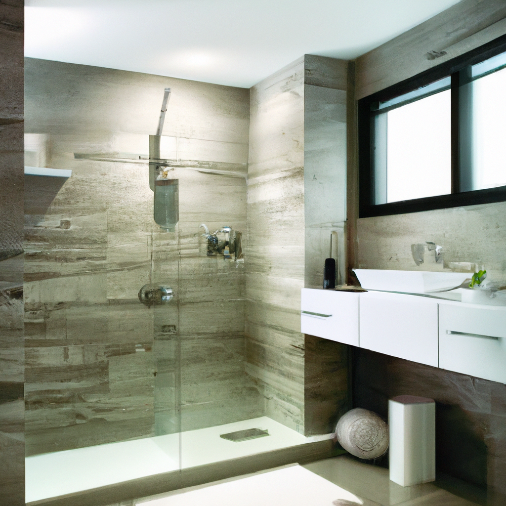 Alt text: A modern and contemporary bathroom renovation by local contractors in Boston