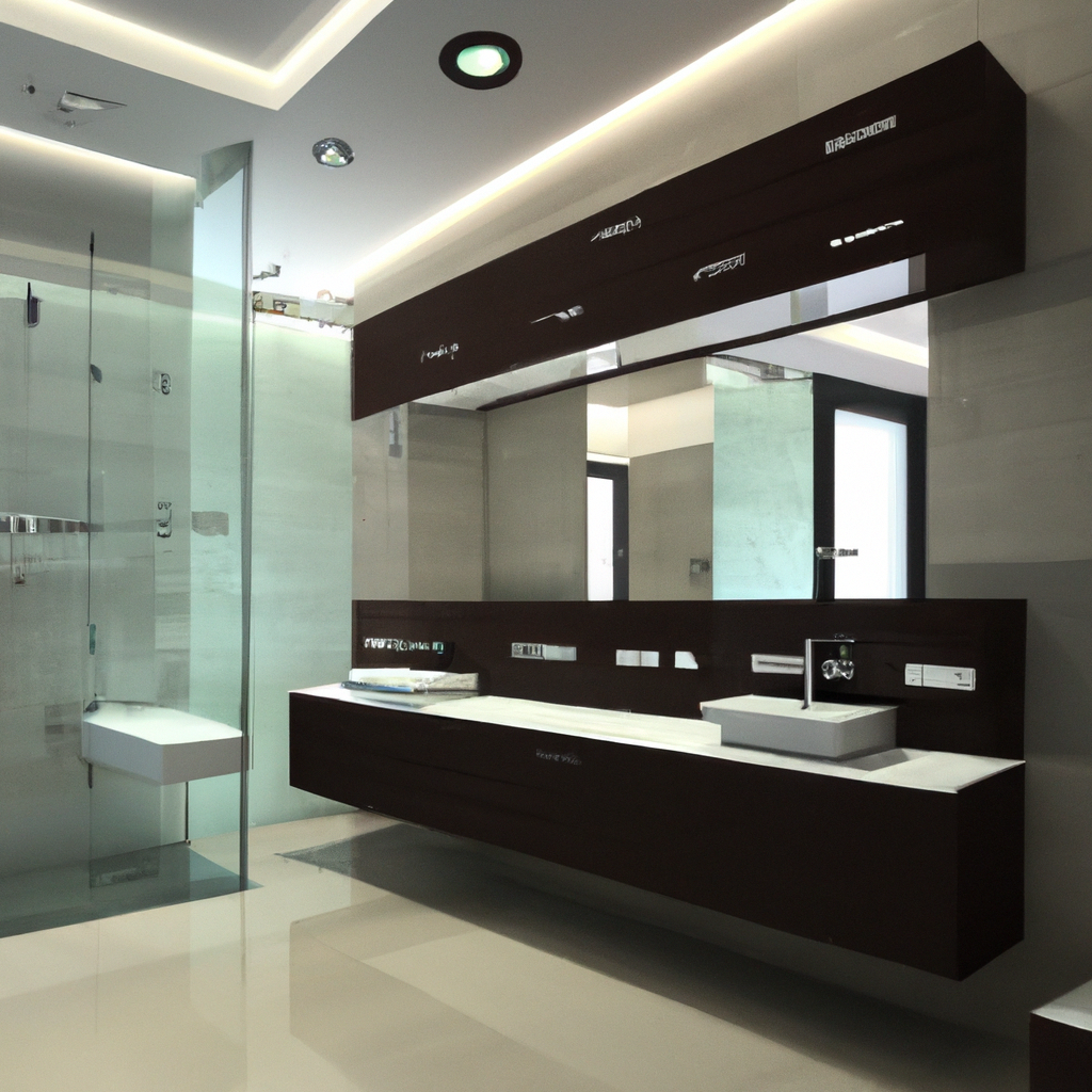 A modern and contemporary bathroom design in Boston with new fixtures and plumbing.