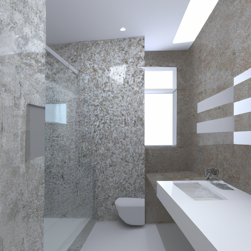 A modernly designed bathroom with sleek fixtures and minimalistic decor