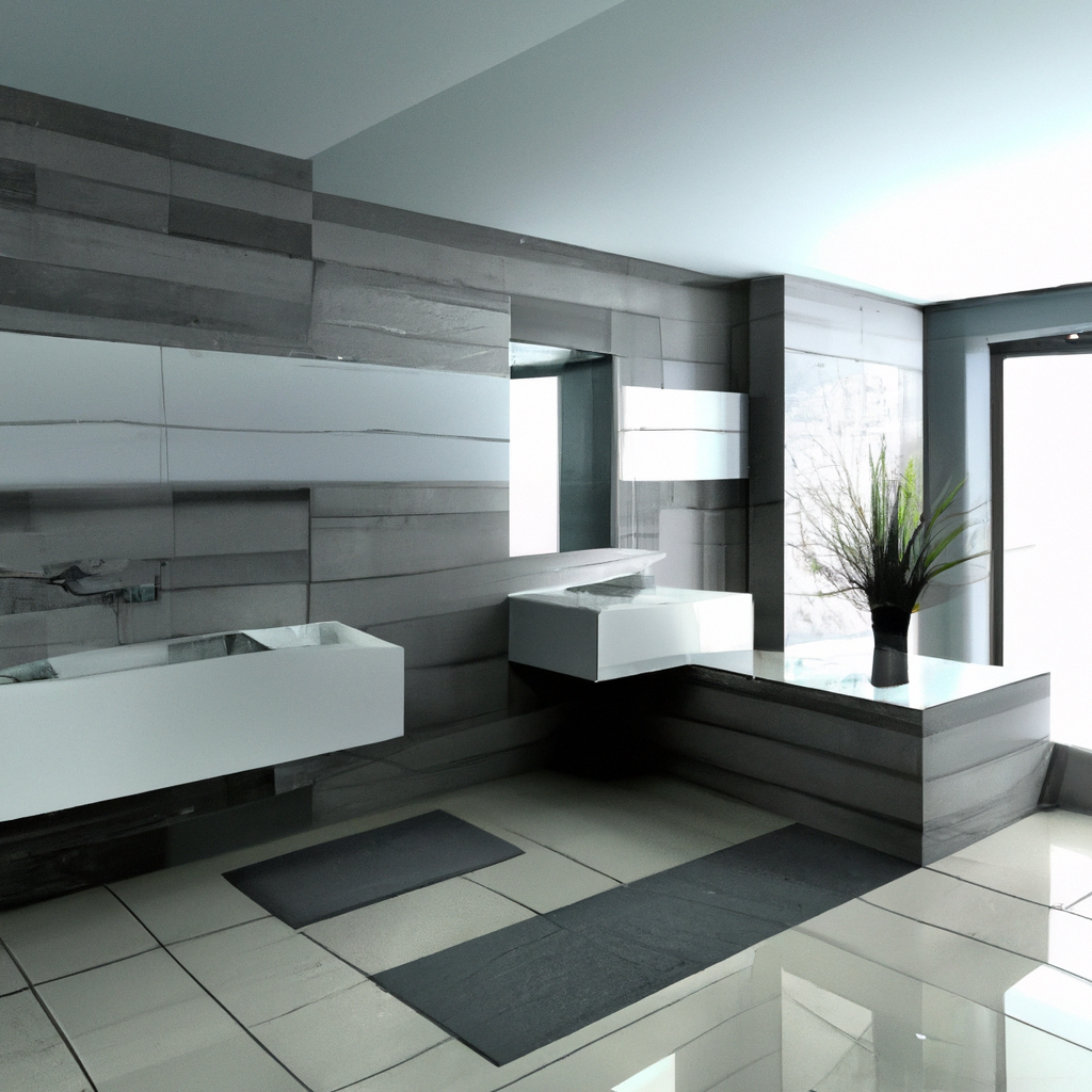 A modern and contemporary custom bathroom makeover with new fixtures and design.