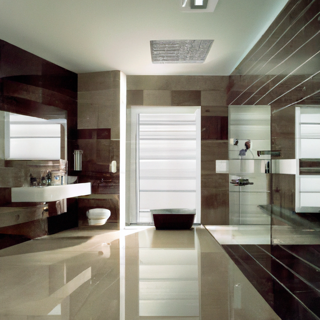 A sleek and modern bathroom with contemporary design in Boston.